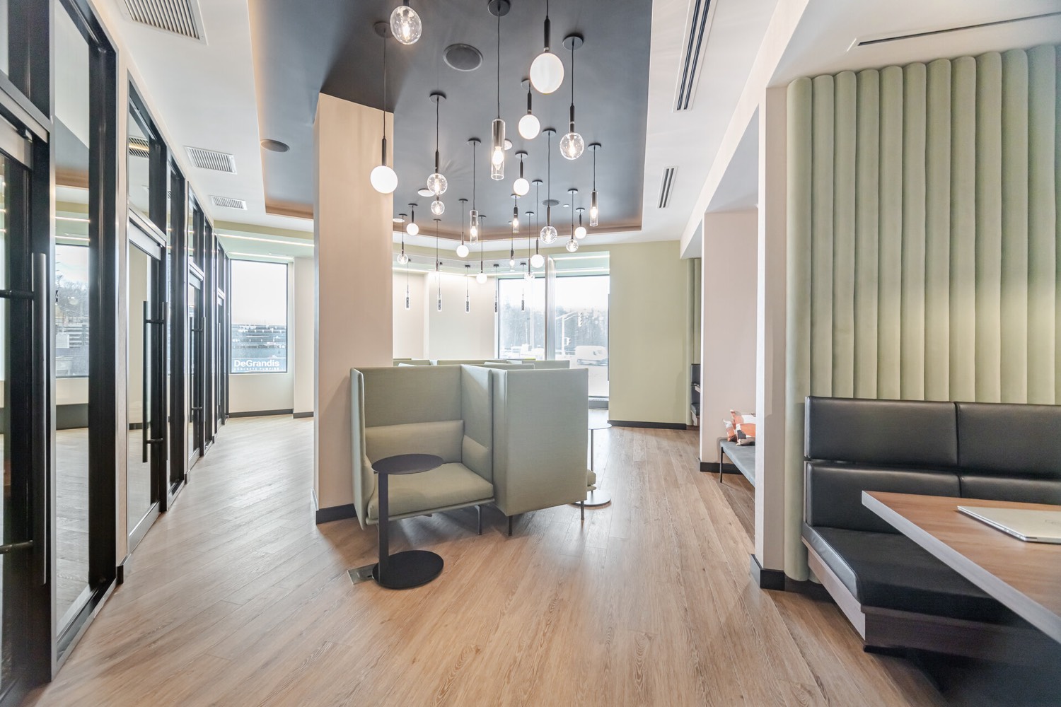 Co-working space with private focus rooms